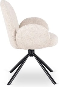 Krzesło Tapicerowane Obrotowe do Salonu MUSSO Beżowe Nowoczesne