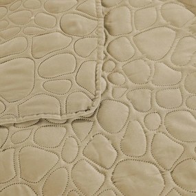 Beżowa narzuta na łóżko ze wzorem STONE Rozmiar: 200 x 220 cm
