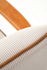 Fotel wypoczynkowy z drewnianymi podłokietnikami Pastore