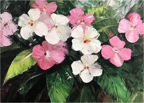 Obraz - Różowe i białe kwiaty (70x50 cm)