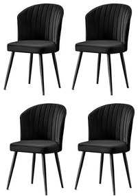 Zestaw krzeseł do jadalni Rubi Black and Black, 4 szt.