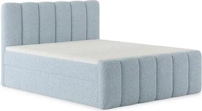 Stylowe łóżko tapicerowane KORA 180x200 cm w tkaninie CENTAUR 9 jasnoniebieskiej