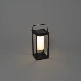 Nowoczesna lampa zewnętrzna czarna z LED i ściemniaczem solarnym - Denlu