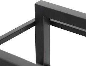 Industrialna lampa stołowa czarna z drewnem - Cage Rack