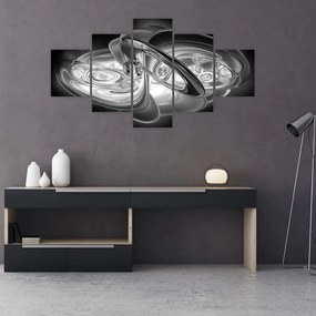 Obraz nowoczesnej szarej abstrakcji (125x70 cm)