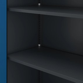 Szafa metalowa ze schowkiem antracytowo-niebieska: TOMASZ, 900 x 1850 x 450 mm
