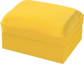 Pokrowiec na podnóżek Grönlid kolor żółty tkanina welwetowa