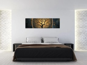 Obraz – Drzewo ze złotą aurą (170x50 cm)