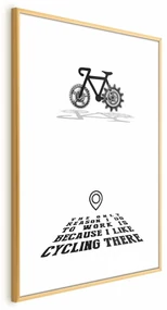 Plakat Cycling 21x30 cm z ramą złotą z marginesem ARTGEIST B