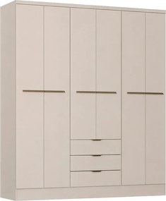 Szafa 6-drzwiowa z 3 szufladami - L180 cm - Beżowa – PEROLI