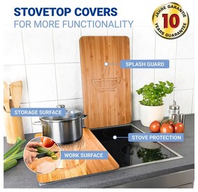 Zestaw 2 szklanych płyt ochronnych na kuchenkę Wenko Lunch, 52x30 cm