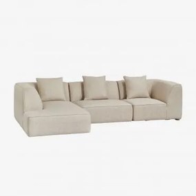 Sofa Modułowy Z Lewym Szezlongiem, 3-częściowy, Tapicerowany Cardea Bukla Kremowy Beż - Sklum