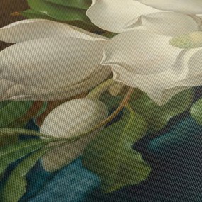 Obraz - Martin Johnson Heade, Giant Magnolias on a Blue Velvet Cloth, reprodukcje (z zegarem) (90x30 cm)