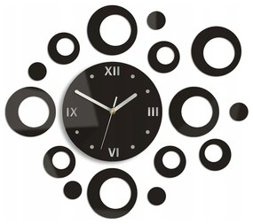 Zegar na ścianę nowoczesny naklejany ozdobne elementy cichy mechanizm loft