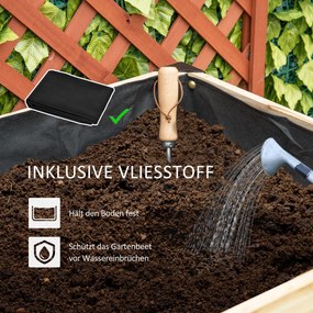 Outsunny podwyższona grządka, 120 cm x 60 cm x 74 cm