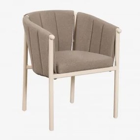 Krzesło Jadalniane Z Podłokietnikami Z Bouclé I Aluminium Boleni Bouclé Pszenica Brązowa - Sklum