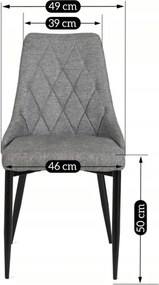 Krzesło Tapicerowane do Salonu CORK 2 Szare Nowoczesne Loft