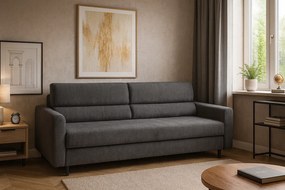 Grafitowa welurowa sofa z funkcją spania W8-H63