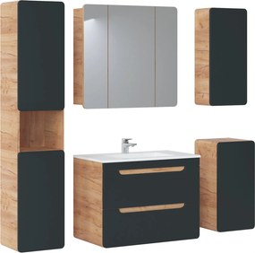 Szafka łazienkowa z lustrem 3-drzwiowa 80 cm, Aruba 843 FSC