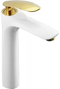 Mexen Lily bateria umywalkowa wysoka, biała/złota - 73610-25