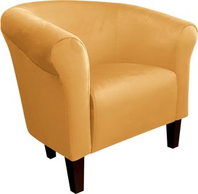 Fotel Milo tkanina Welur wygodny fotel tapicerowany do salonu i sypialni : Kolor nogi - Venge, Kolor tkaniny - VELVET - MG15, Wysokość nogi - 15 cm