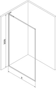 Mexen Kioto-F L ścianka prysznicowa Walk-in z ramką 80 x 202 cm, transparent 8 mm, biała - 800-080-174-20-00