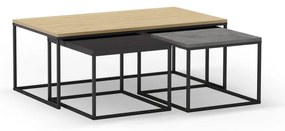 Szaro-naturalne stoliki zestaw 3 szt. 60x110 cm Camelia – Marckeric