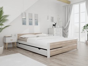 PROMOCJA Łóżko IKAROS DOUBLE 120 x 200 cm, biały/dąb sonoma II. jakość