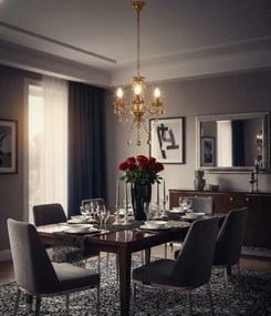 Złoty żyrandol świecznikowy kryształowy w stylu glamour - EX95 G3-E20