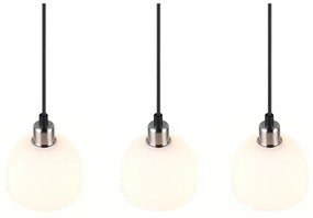 Lampa wisząca w biało-srebrnym kolorze ze szklanym kloszem Molly – Trio