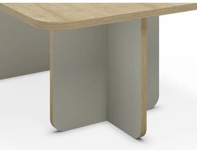 Jasnozielony/w naturalnym kolorze stolik z blatem w dekorze dębu 56x100 cm Hillary – Marckeric