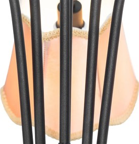 Klasyczna lampa wisząca czarna ze złotym kloszem 5-światłowa - Nona