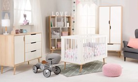 Łóżeczko dziecięce Sofie 120x60 w stylu skandynawskim, kolor biały