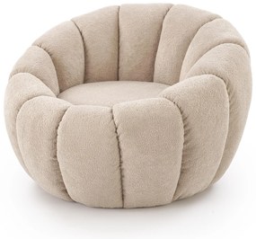 GASPAR 2 fotel wypoczynkowy siedzisko beżowy komfortowy tkanina pufa