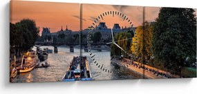 Obraz - statek na rejsie widokowym (z zegarem) (90x30 cm)
