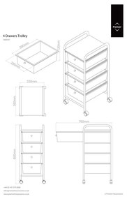 Plastikowy regał na kółkach w biało-srebrnym kolorze 33x79 cm – Premier Housewares