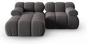 Ciemnoszara aksamitna sofa 191 cm Bellis – Micadoni Home