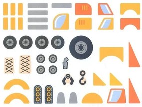 Drewniana przybijanka pojazdy budowlane 45 elementów viga toys