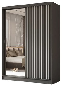 Szafa przesuwna - Lamel z lustrem 160 cm, szary mat