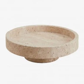 Okrągła Taca Na Drobiazgi Ø25 Cm Z Naturalnego Kamienia Kevara Trawertyn - Sklum