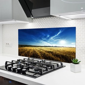 Szkło Ozdobne do Kuchni Słoneczne Łany Zboża