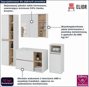 Nowoczesny zestaw mebli łazienkowych biały + dąb sonoma R1-T87