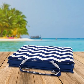 Leżak plażowy VLNKY 137x49 cm, niebiesko-biały