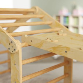 AIYAPLAY 9-w-1 drabinka wspinaczkowa do wnętrz, pochylna, zjeżdżalnia, drabinka, tablica do pisania, dla małych dzieci, drewno