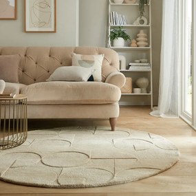 Beżowy okrągły dywan wełniany ø 160 cm Gigi – Flair Rugs