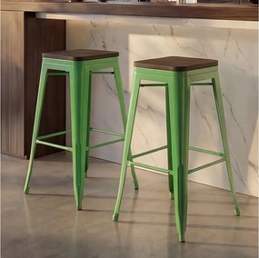 Stołek barowy MCW-A73 (zestaw 2 szt.),  Zielony