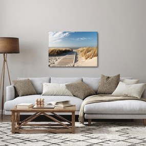 Obraz - Piaszczysta plaża na wyspie Langeoog, Niemcy (70x50 cm)