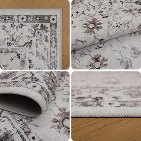 Dywan vintage INKA Floral z Efektem Postarzenia Kremowy 240 cm x 340 cm
