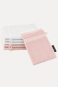 Zestaw promocyjny frotte rękawic do kąpieli SOFT, 6 szt. Biały / Jasnoszary