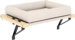 PawHut Domek dla kota z uchwytem na parapety i grzejniki, poduszka, drewniana rama, biały